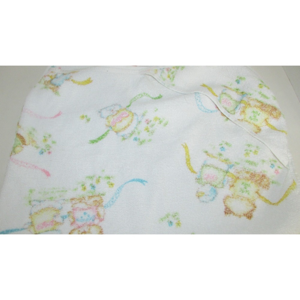 Vintage Shirt Tales baby hooded towel terry cloth Dundee animal print FLAW